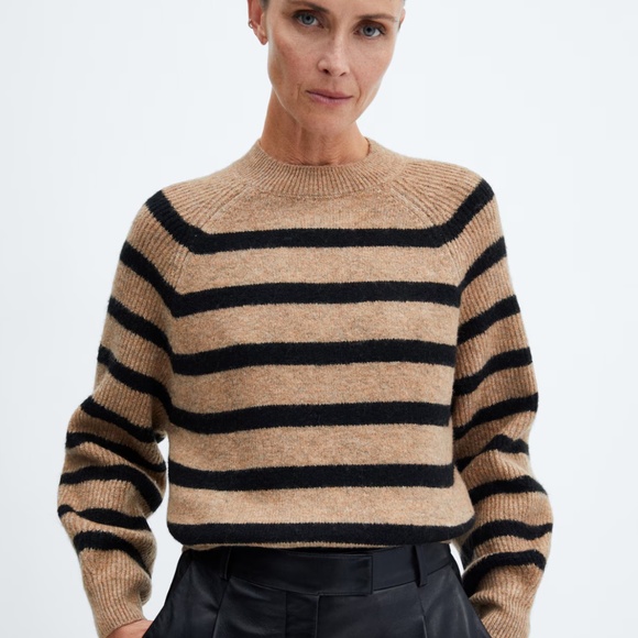 Mango ROUND-NECK STRIPED SWEATER SZ medium - Picture 1 of 8